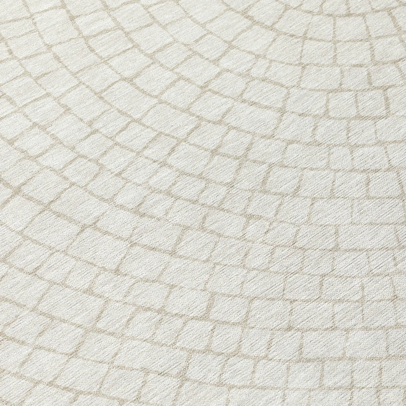8' X 10' Ivory And Beige Geometric Washable Indoor Outdoor Area Rug Homeroots Outdoor