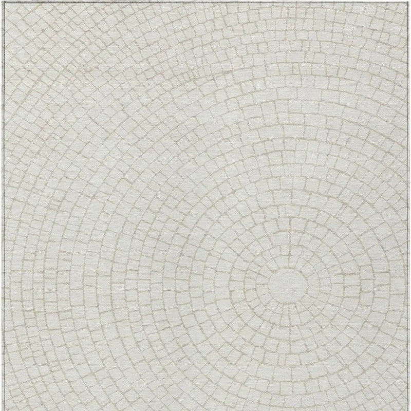 8' X 10' Ivory And Beige Geometric Washable Indoor Outdoor Area Rug Homeroots Outdoor