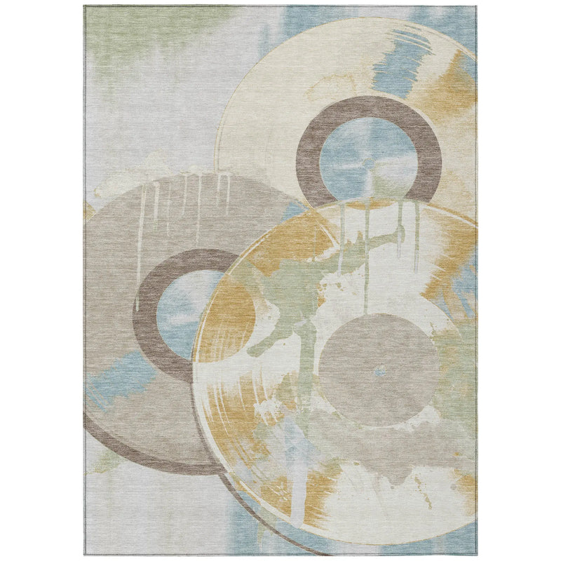 8' X 10' Ivory And Beige Geometric Washable Indoor Outdoor Area Rug Homeroots Outdoor