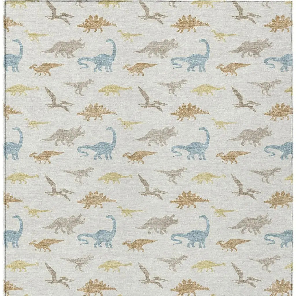 8' X 10' Ivory And Beige Geometric Washable Indoor Outdoor Area Rug Homeroots Outdoor