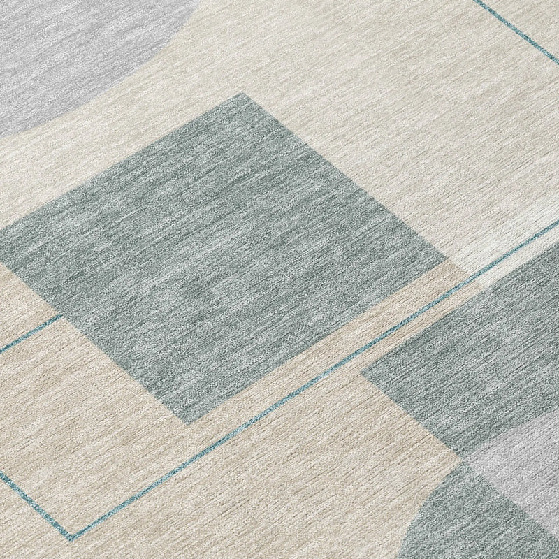 8' X 10' Ivory And Beige Geometric Washable Indoor Outdoor Area Rug Homeroots Outdoor
