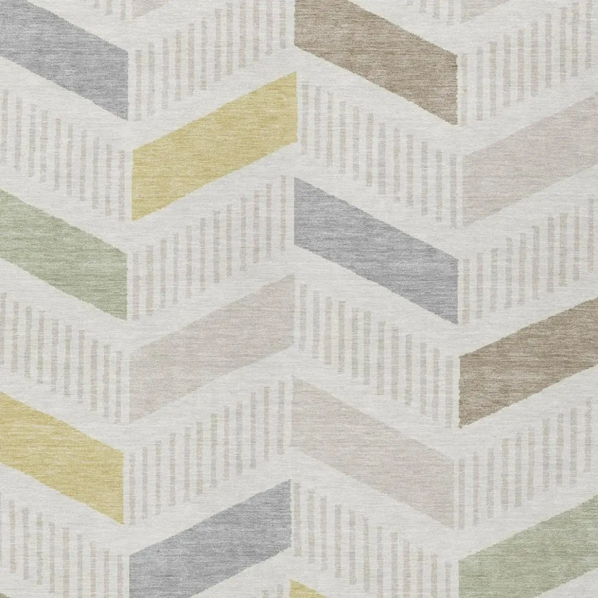 8' X 10' Ivory And Beige Geometric Washable Indoor Outdoor Area Rug Homeroots Outdoor