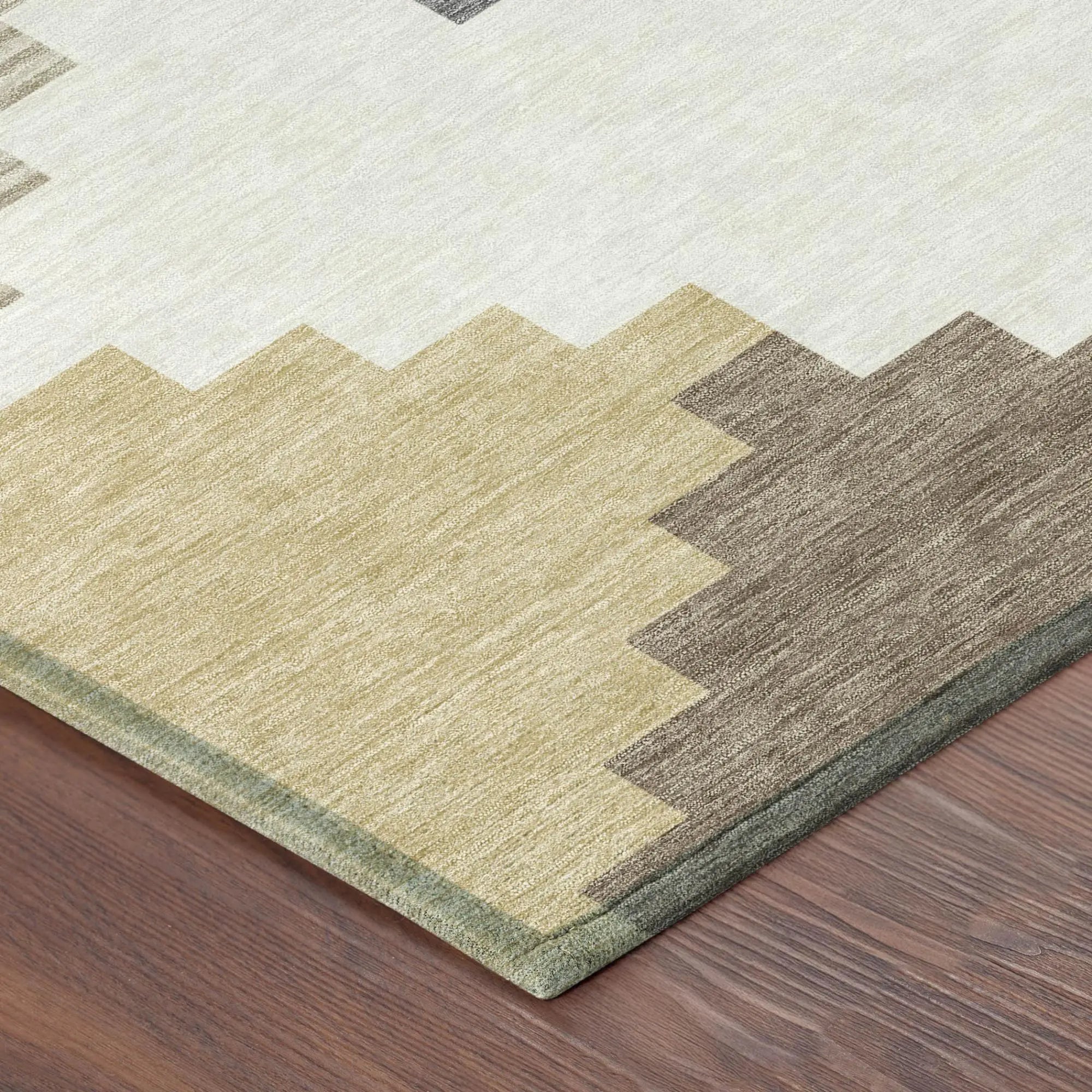 8' X 10' Ivory And Beige Geometric Washable Indoor Outdoor Area Rug Homeroots Outdoor