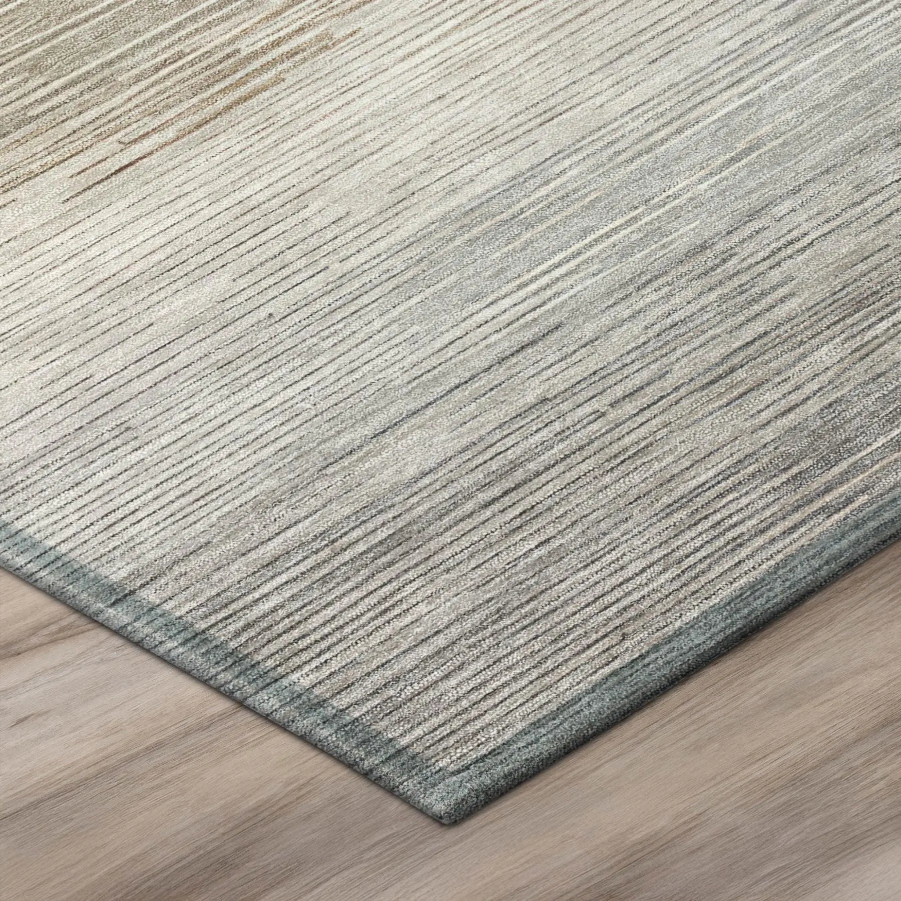8' X 10' Ivory And Beige Striped Washable Indoor Outdoor Area Rug Homeroots Outdoor