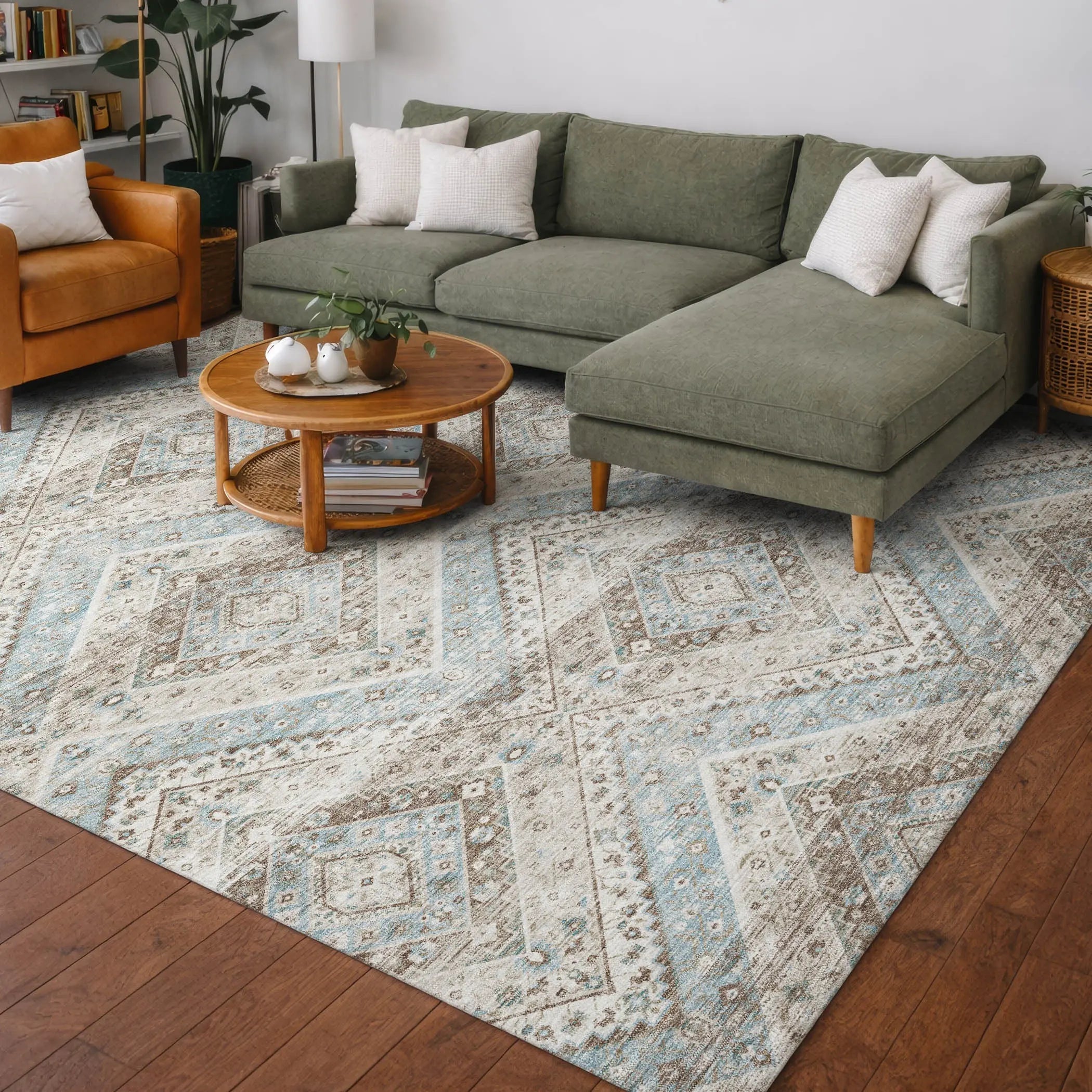 8' X 10' Ivory And Beige Tribal Washable Indoor Outdoor Area Rug Homeroots Outdoor