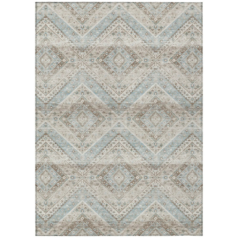 8' X 10' Ivory And Beige Tribal Washable Indoor Outdoor Area Rug Homeroots Outdoor
