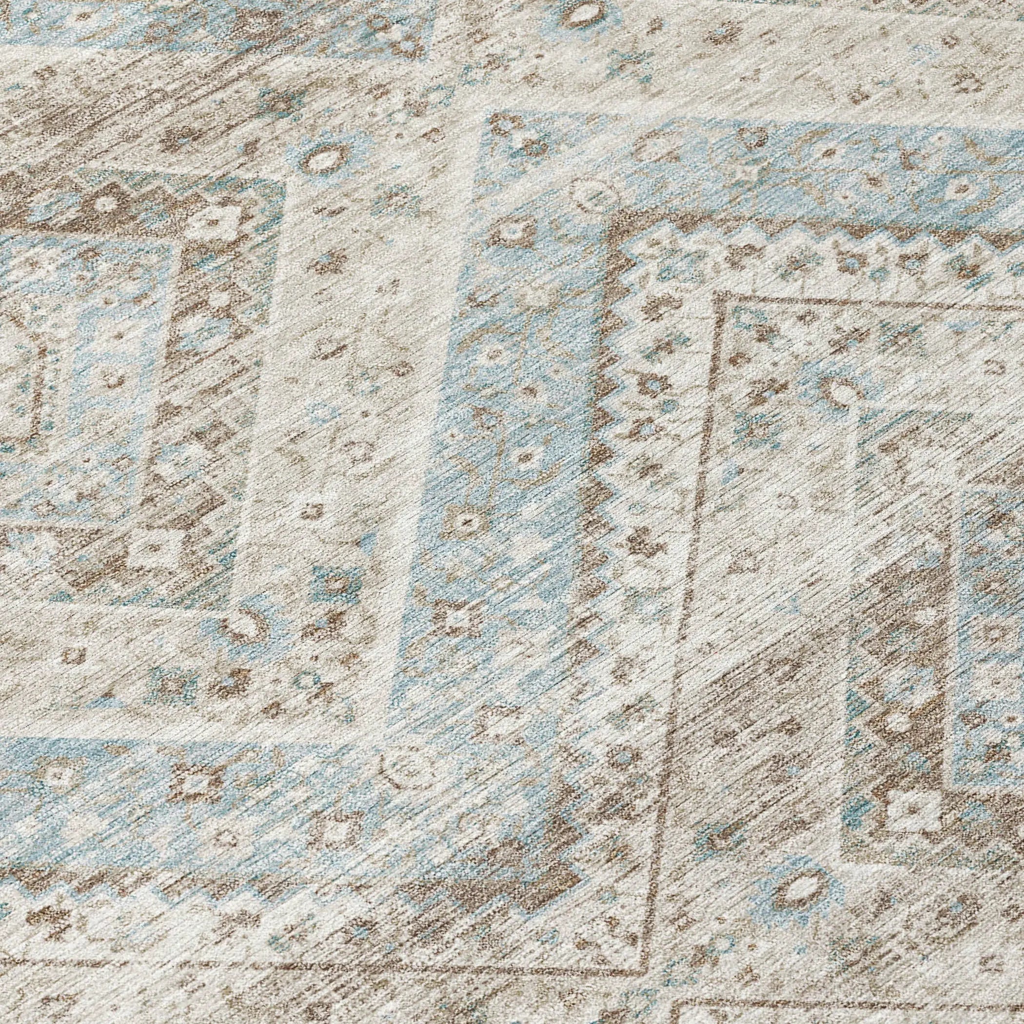 8' X 10' Ivory And Beige Tribal Washable Indoor Outdoor Area Rug Homeroots Outdoor