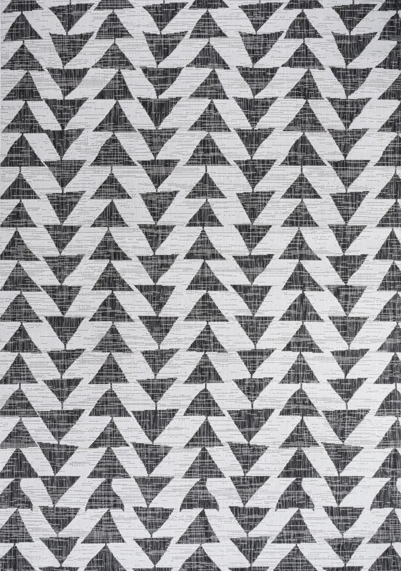 8' X 10' Ivory And Black Geometric Indoor Outdoor Area Rug Homeroots Outdoor