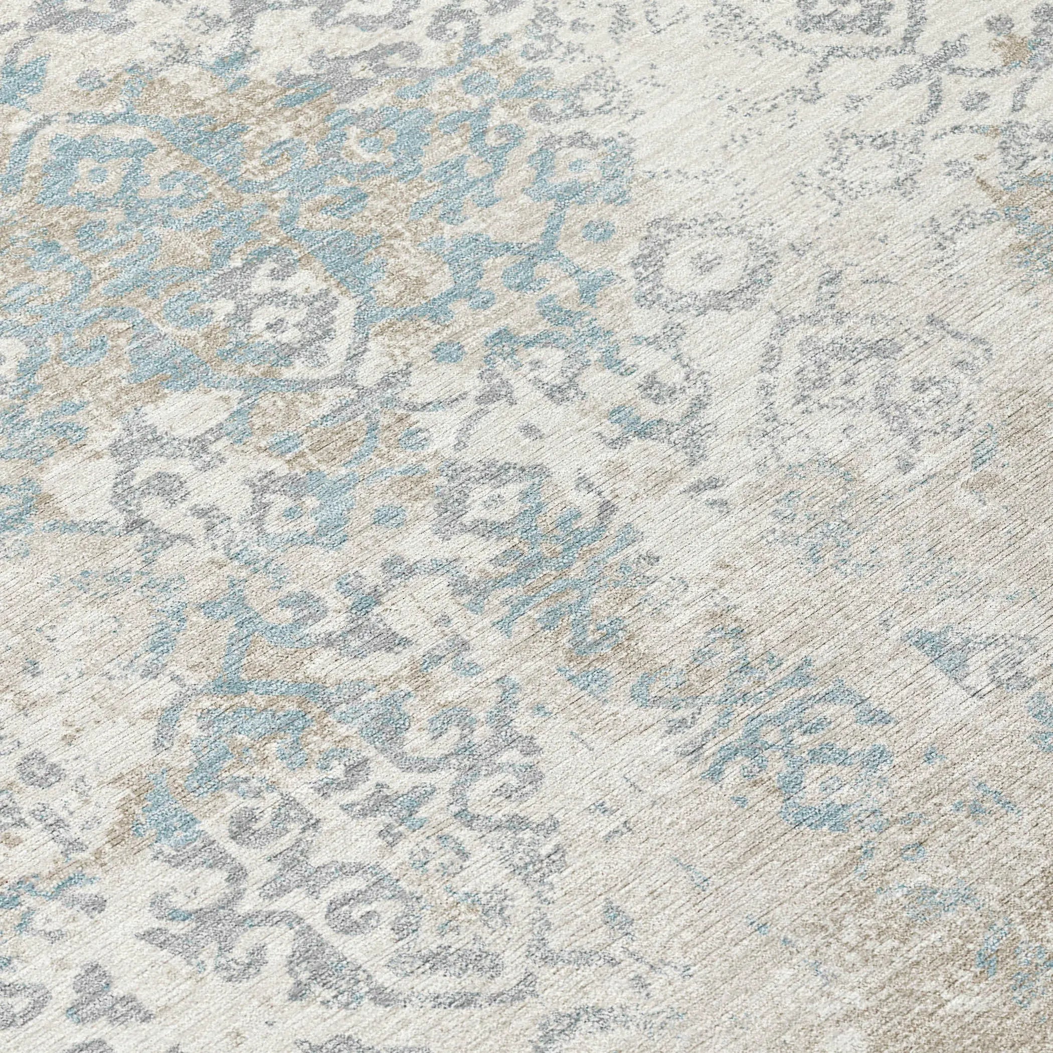 8' X 10' Ivory And Blue Oriental Washable Indoor Outdoor Area Rug Homeroots Outdoor