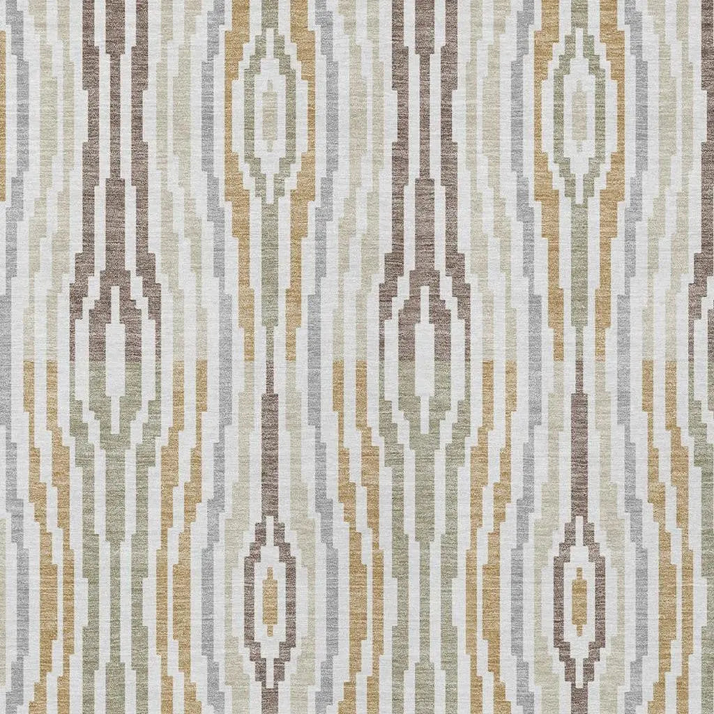 8' X 10' Ivory And Brown Abstract Washable Indoor Outdoor Area Rug Homeroots Outdoor