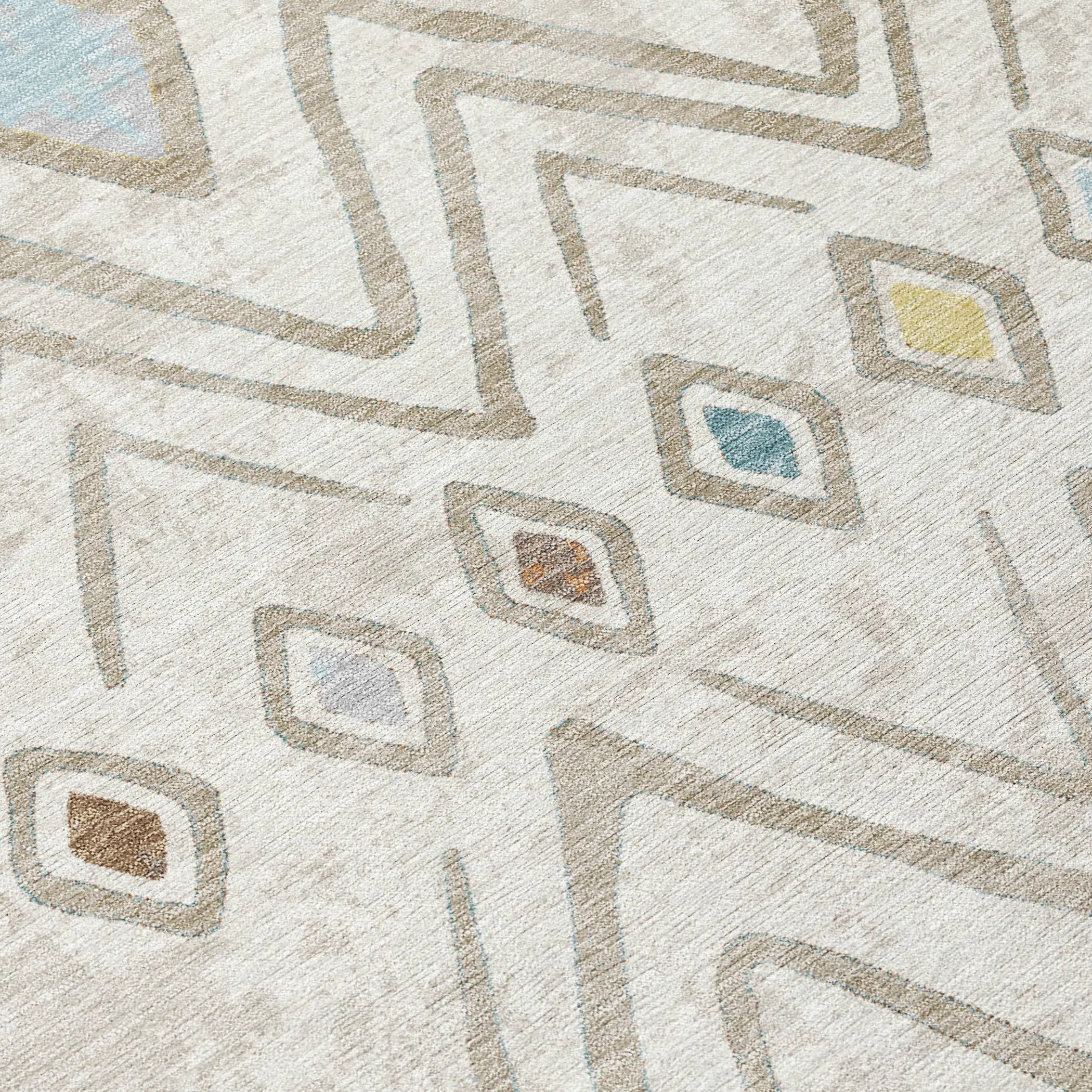 8' X 10' Ivory And Brown Geometric Washable Indoor Outdoor Area Rug Homeroots Outdoor