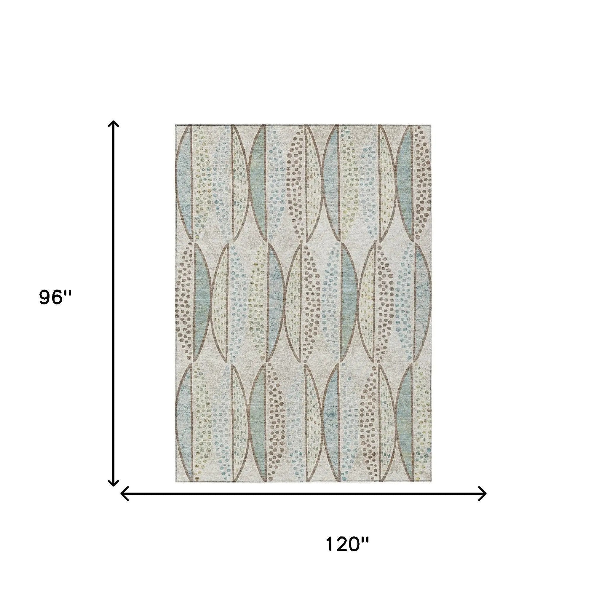 8' X 10' Ivory And Brown Geometric Washable Indoor Outdoor Area Rug Homeroots Outdoor