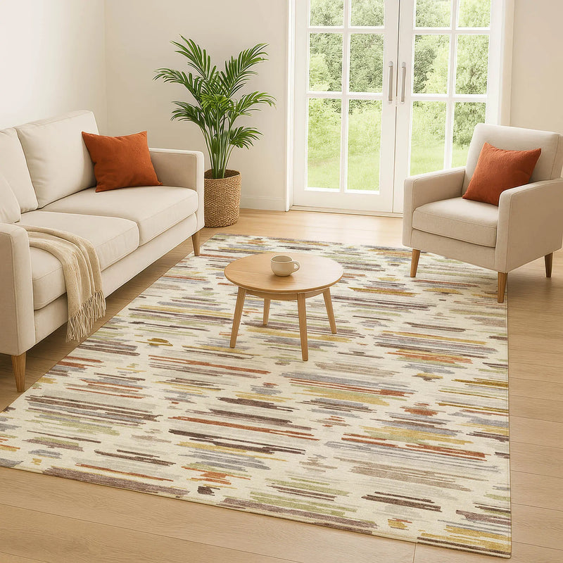 8' X 10' Ivory And Brown Southwestern Washable Indoor Outdoor Area Rug Homeroots Outdoor