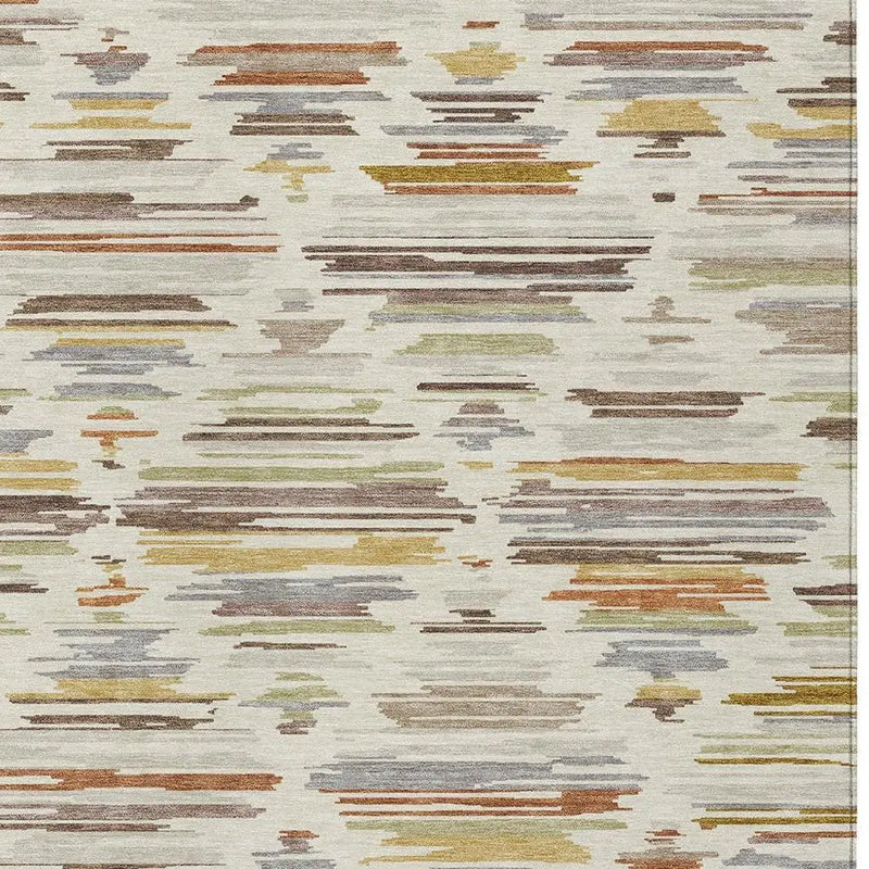 8' X 10' Ivory And Brown Southwestern Washable Indoor Outdoor Area Rug Homeroots Outdoor