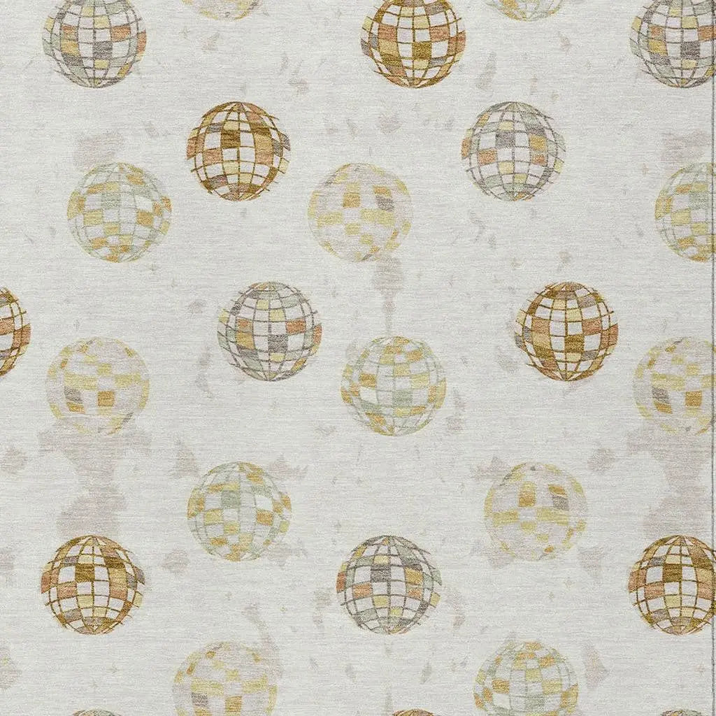 8' X 10' Ivory And Copper Geometric Washable Indoor Outdoor Area Rug Homeroots Outdoor