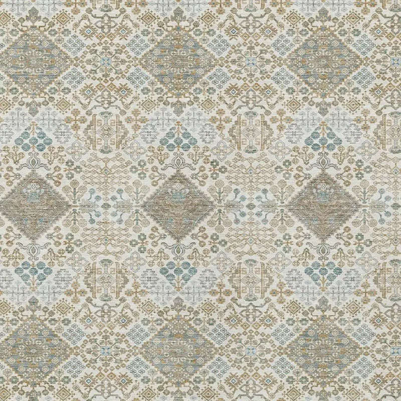 8' X 10' Ivory And Copper Geometric Washable Indoor Outdoor Area Rug Homeroots Outdoor