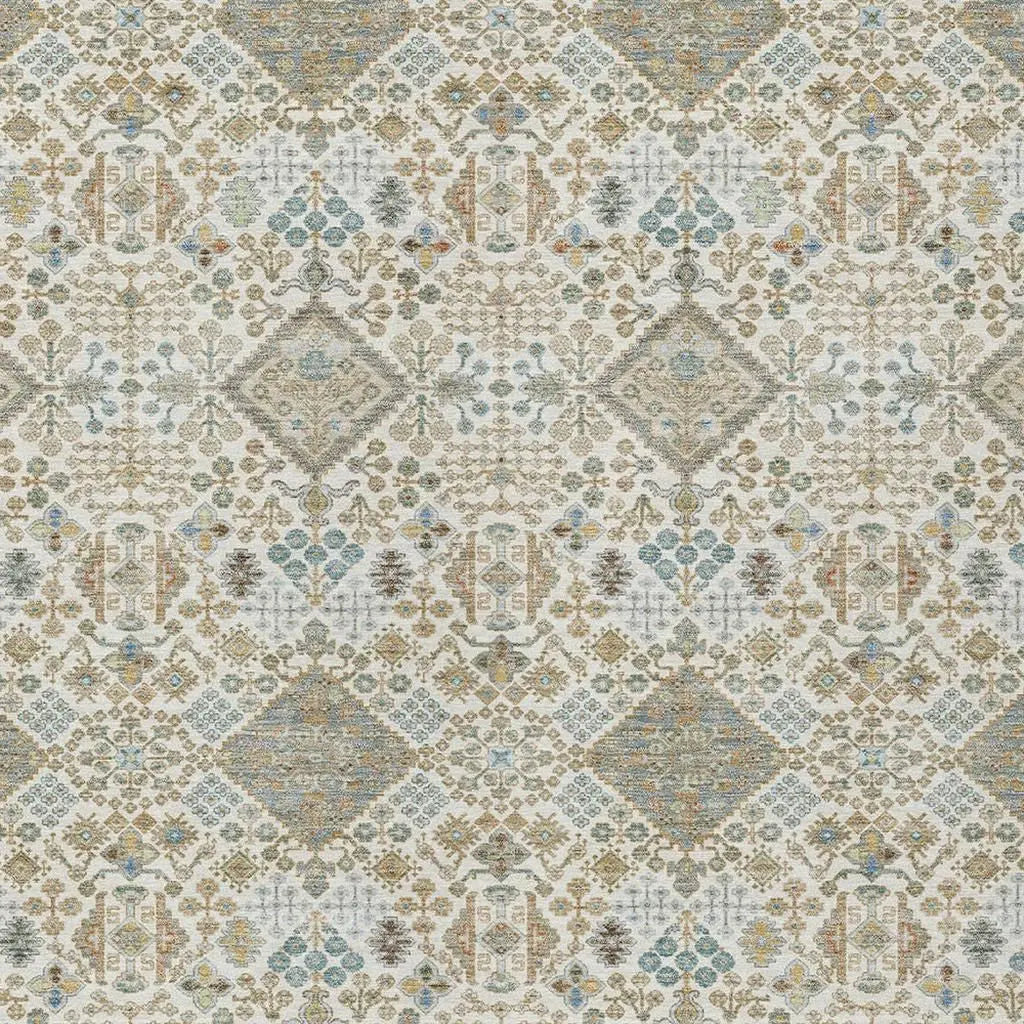 8' X 10' Ivory And Copper Geometric Washable Indoor Outdoor Area Rug Homeroots Outdoor