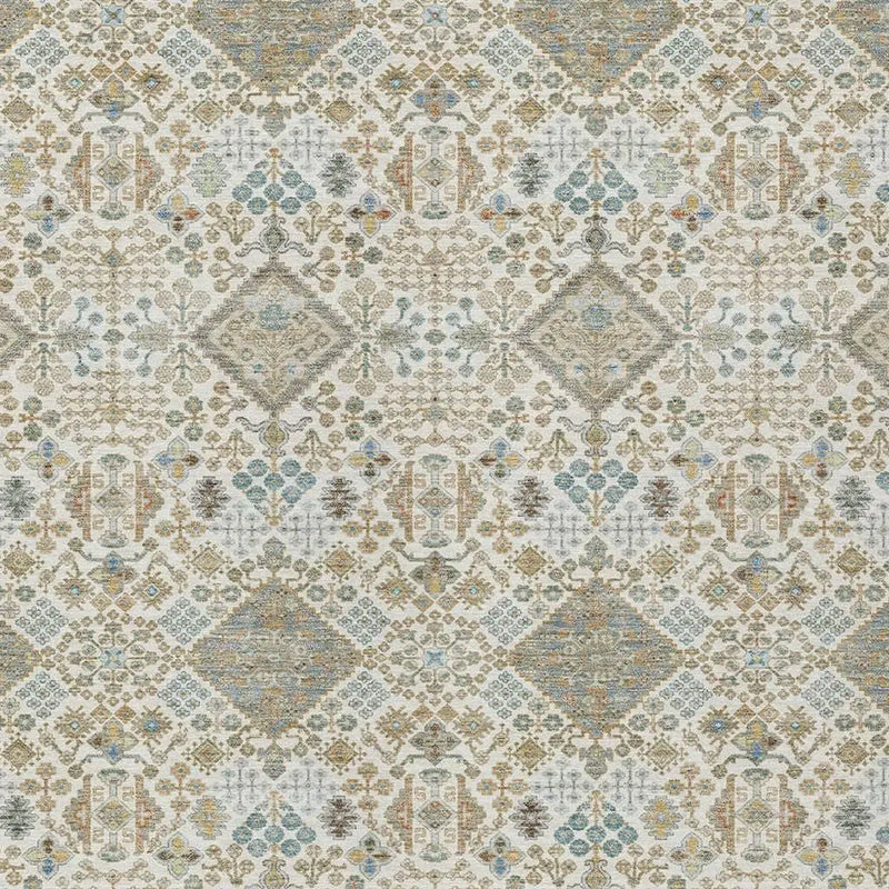 8' X 10' Ivory And Copper Geometric Washable Indoor Outdoor Area Rug Homeroots Outdoor