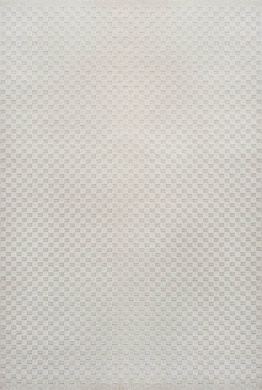 8' X 10' Ivory And Cream Plaid Indoor Outdoor Area Rug Homeroots Outdoor
