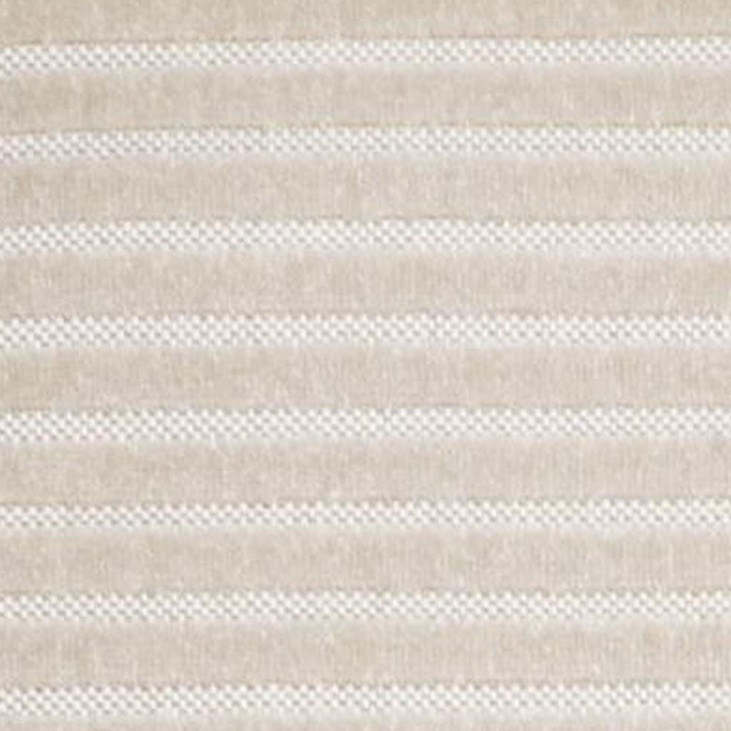 8' X 10' Ivory And Cream Striped Indoor Outdoor Area Rug - GreatEagleInc