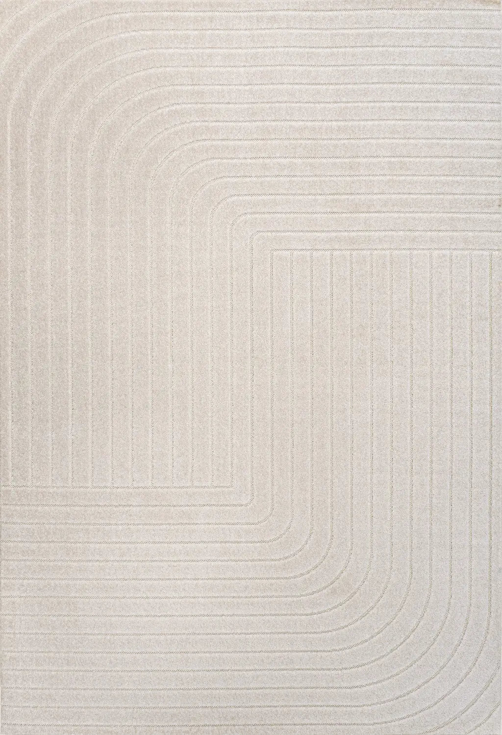 8' X 10' Ivory And Cream Striped Indoor Outdoor Area Rug Homeroots Outdoor