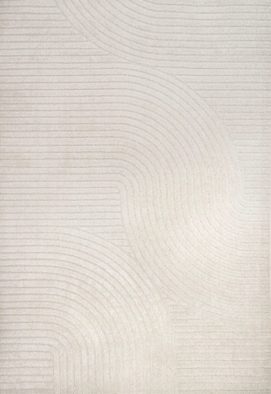 8' X 10' Ivory And Cream Striped Indoor Outdoor Area Rug Homeroots Outdoor