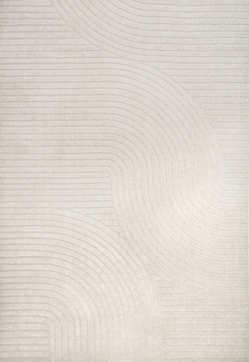 8' X 10' Ivory And Cream Striped Indoor Outdoor Area Rug Homeroots Outdoor
