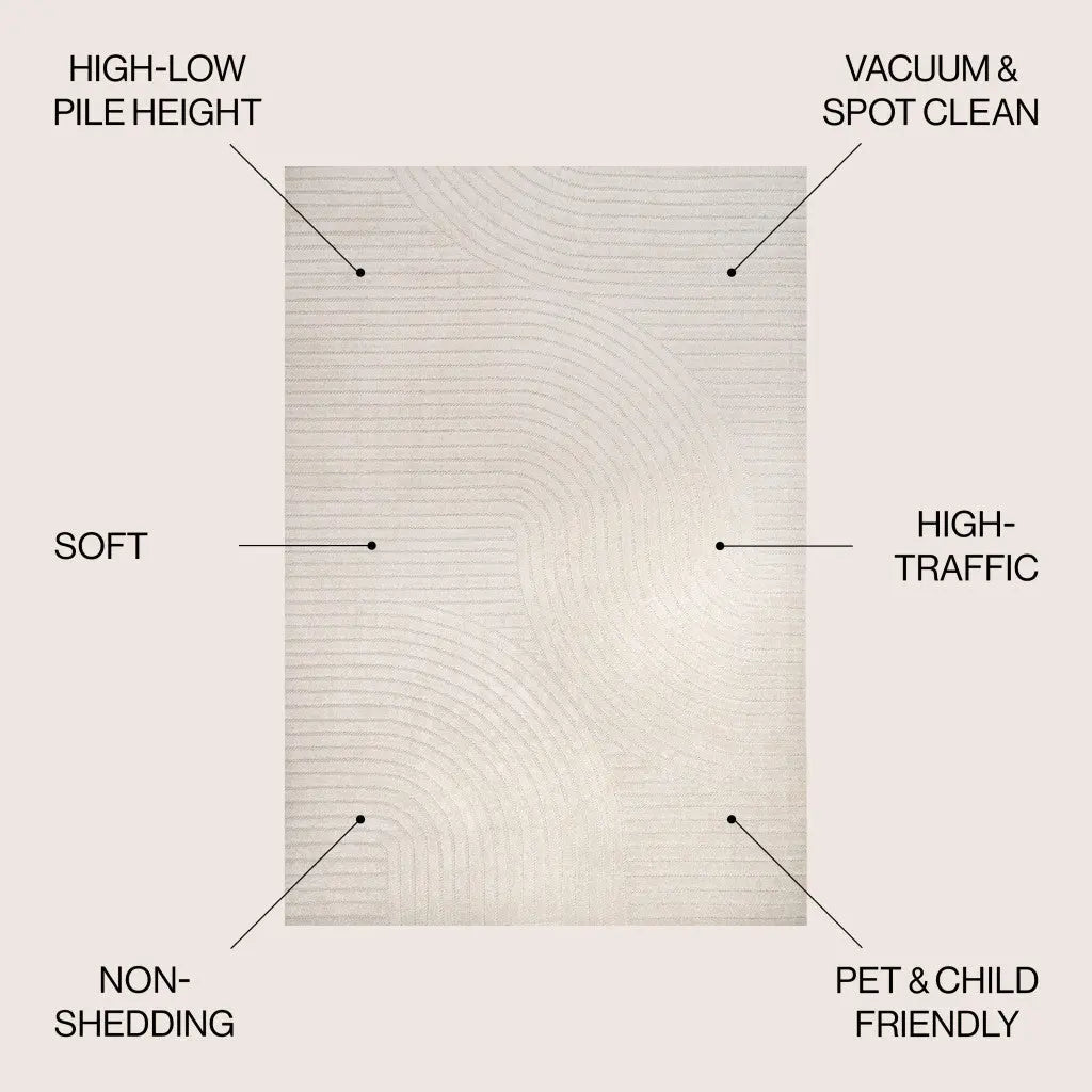 8' X 10' Ivory And Cream Striped Indoor Outdoor Area Rug Homeroots Outdoor