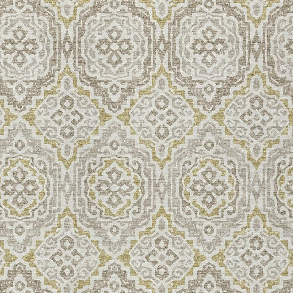 8' X 10' Ivory And Denim Blue Tribal Washable Indoor Outdoor Area Rug Homeroots Outdoor