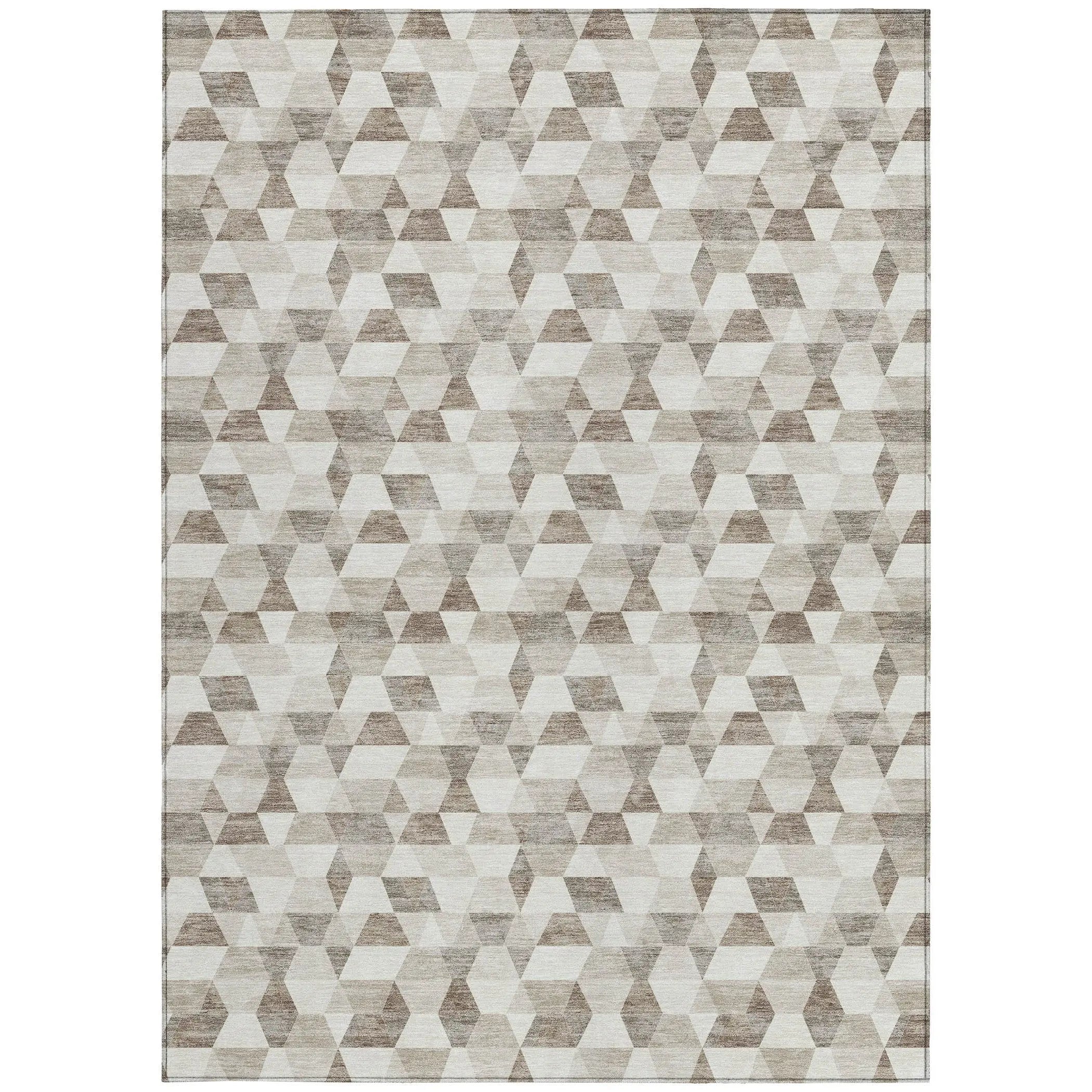 8' X 10' Ivory And Graphite Geometric Washable Indoor Outdoor Area Rug Homeroots Outdoor