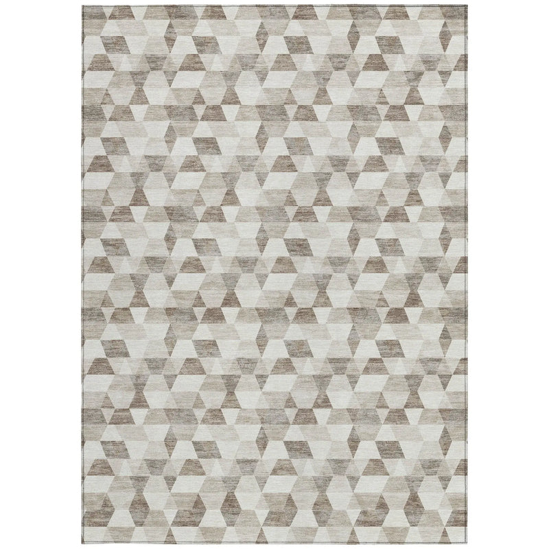 8' X 10' Ivory And Graphite Geometric Washable Indoor Outdoor Area Rug Homeroots Outdoor