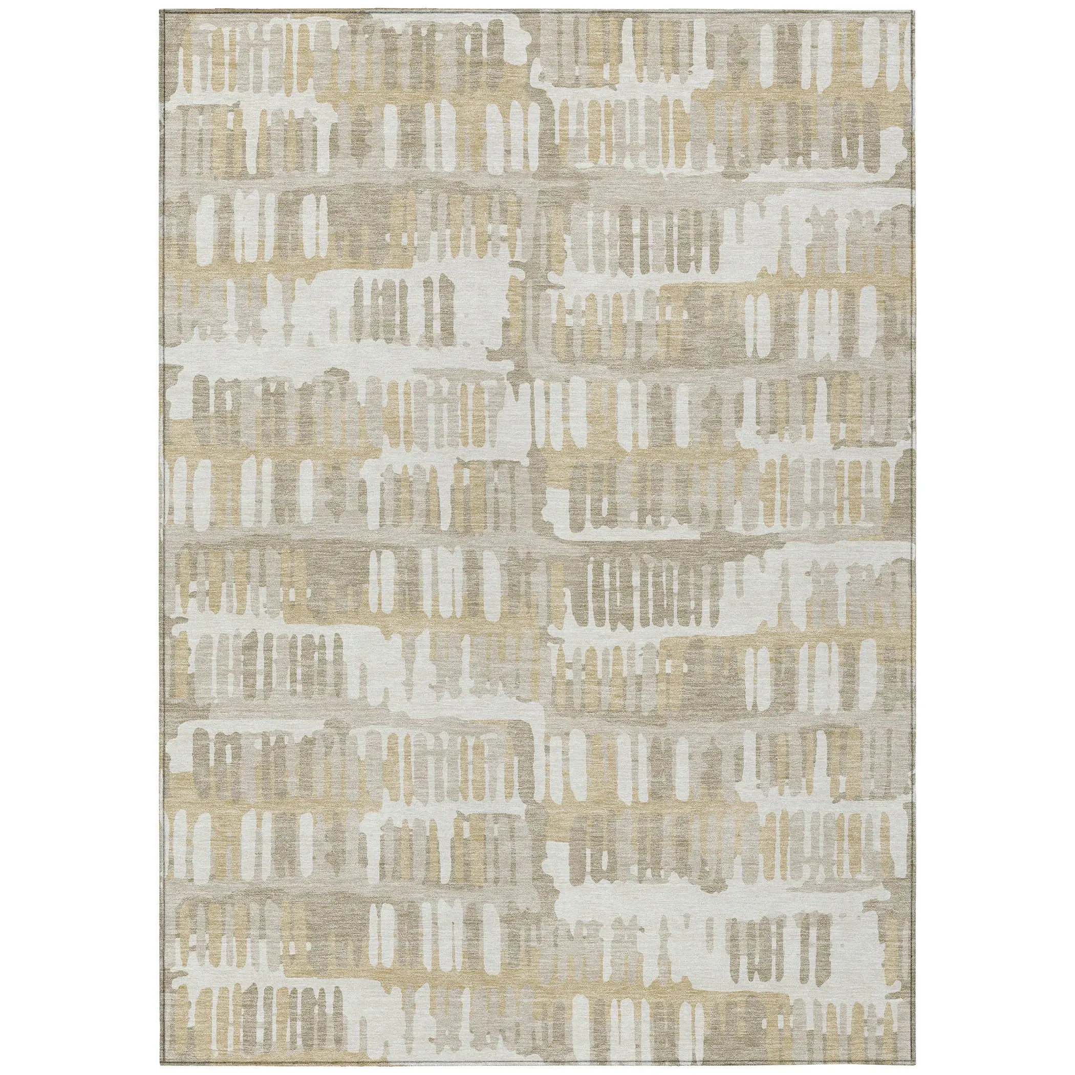8' X 10' Ivory And Gray Abstract Washable Indoor Outdoor Area Rug Homeroots Outdoor