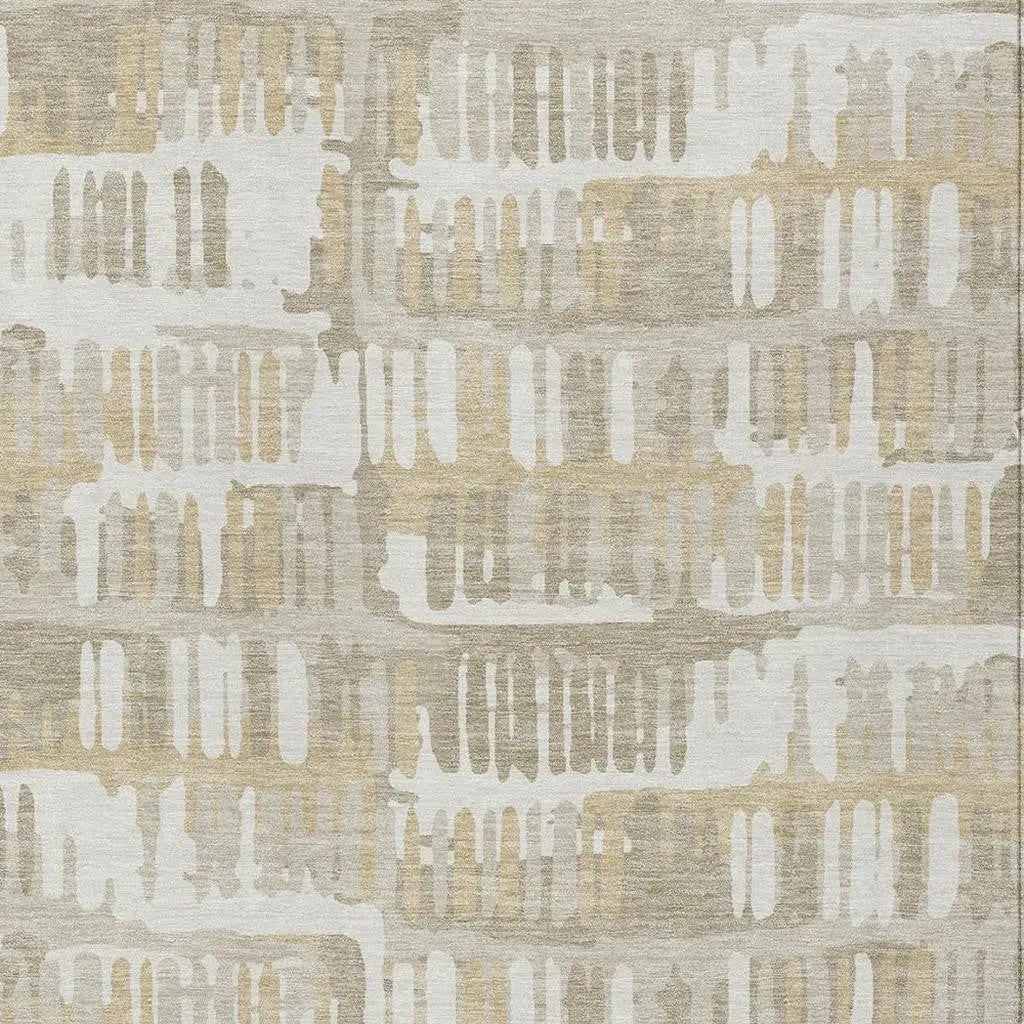 8' X 10' Ivory And Gray Abstract Washable Indoor Outdoor Area Rug Homeroots Outdoor