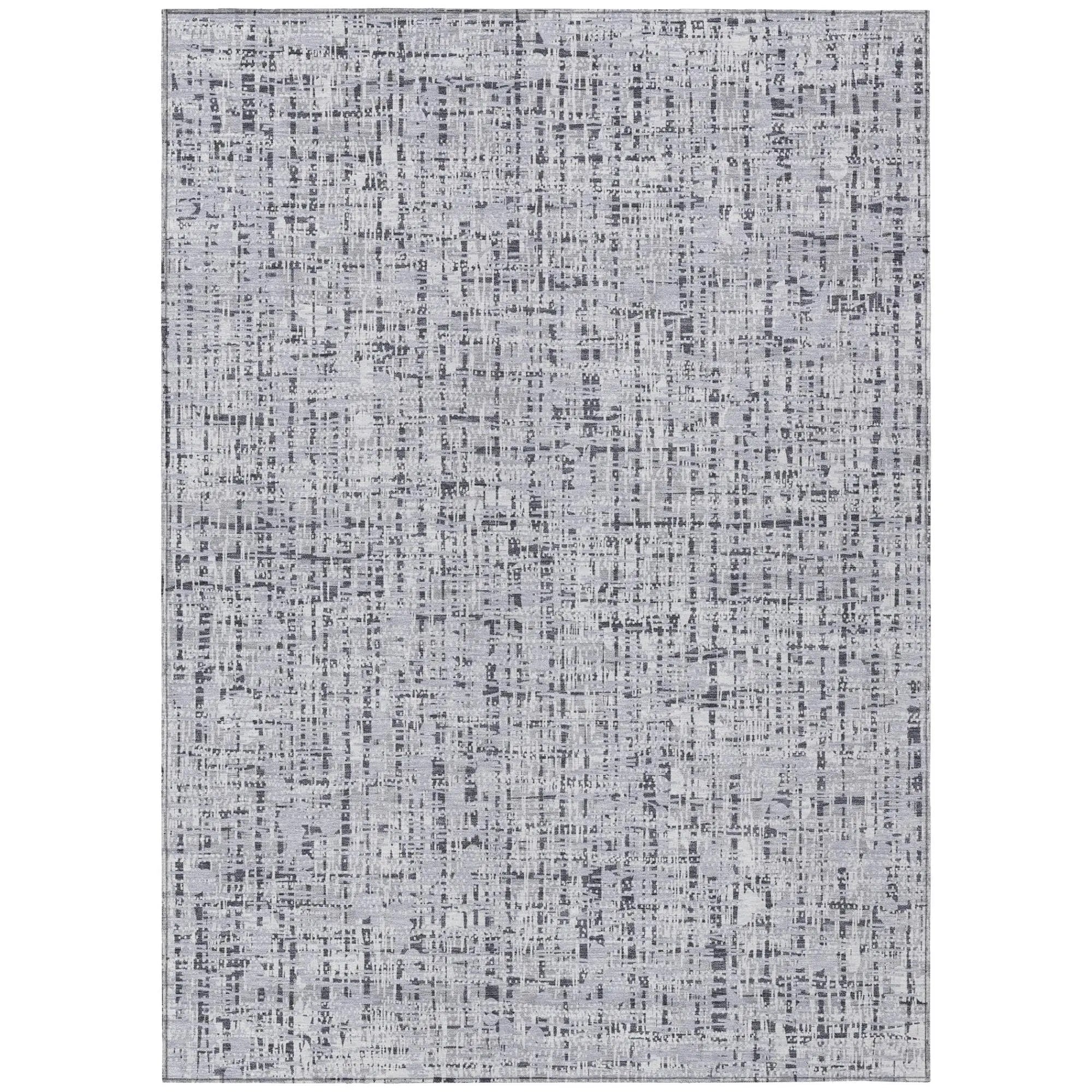 8' X 10' Ivory And Gray Abstract Washable Indoor Outdoor Area Rug Homeroots Outdoor