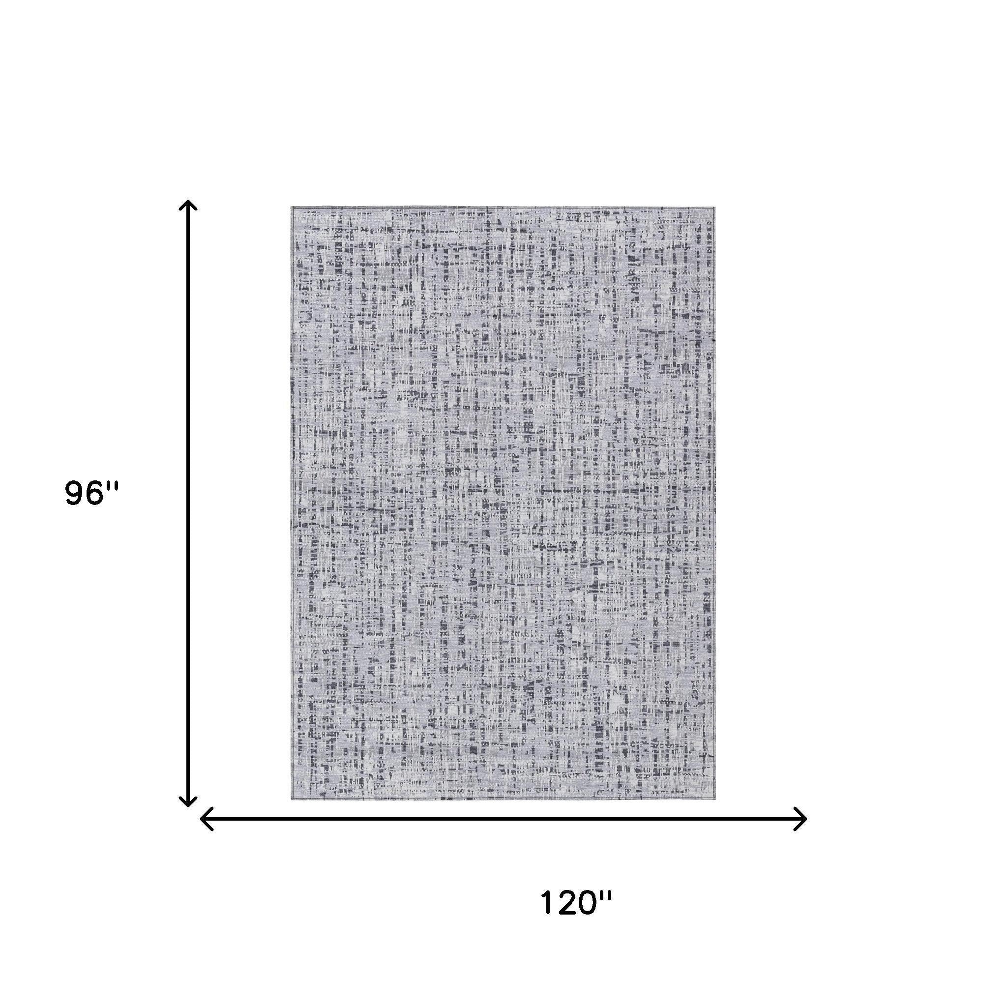 8' X 10' Ivory And Gray Abstract Washable Indoor Outdoor Area Rug Homeroots Outdoor