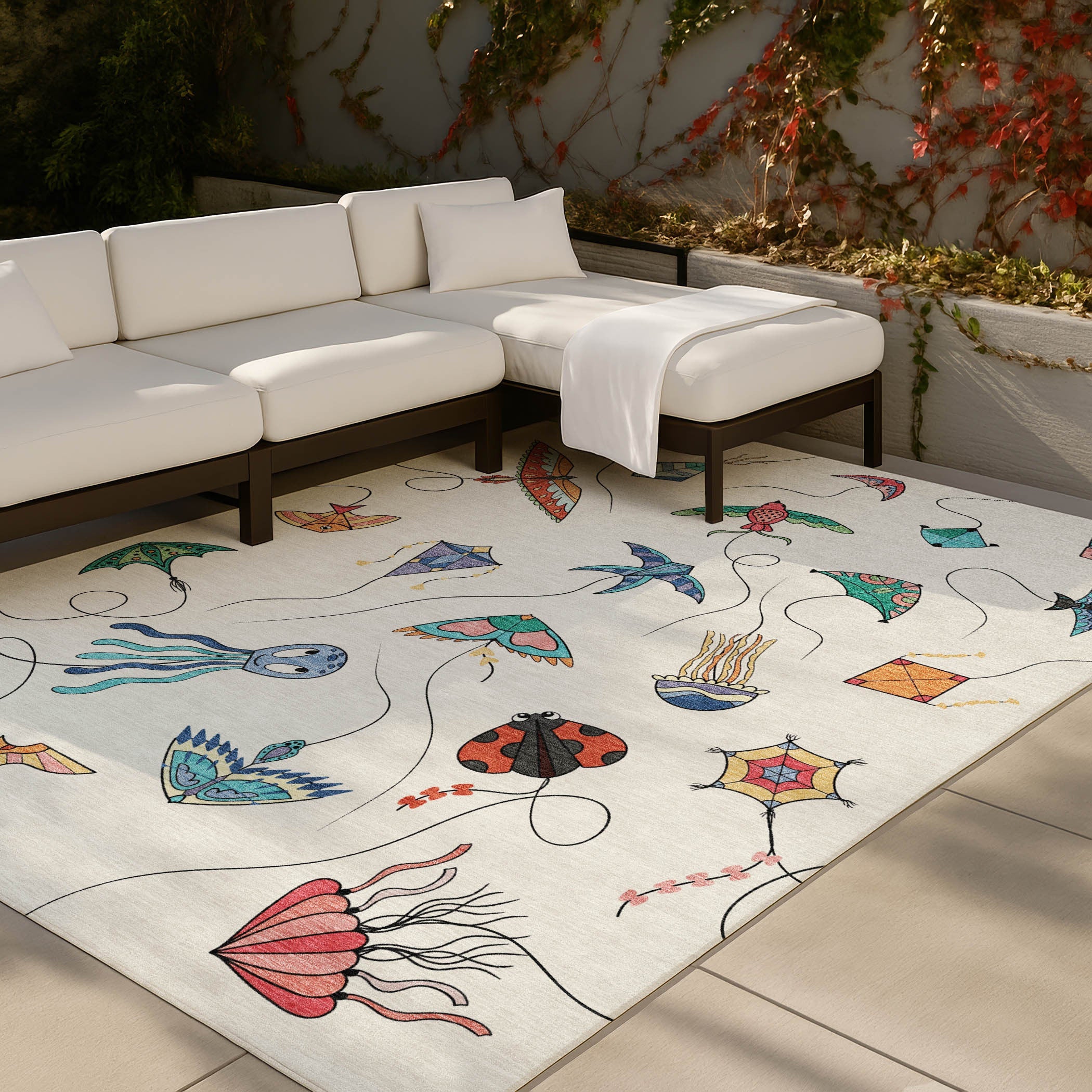 8' X 10' Ivory And Gray Geometric Washable Indoor Outdoor Area Rug Homeroots Outdoor