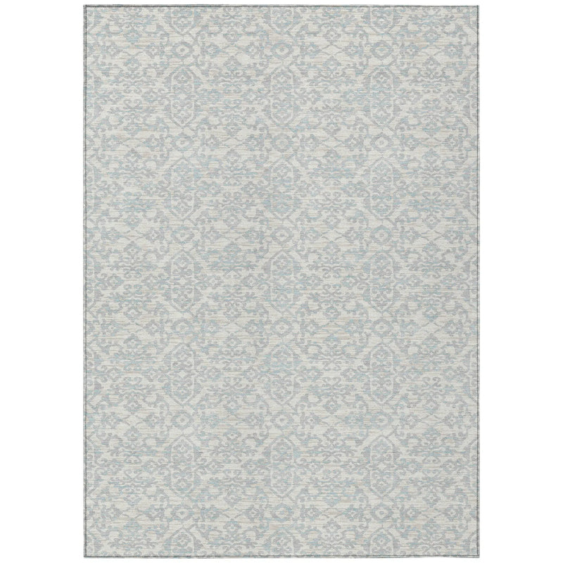 8' X 10' Ivory And Gray Oriental Washable Indoor Outdoor Area Rug Homeroots Outdoor