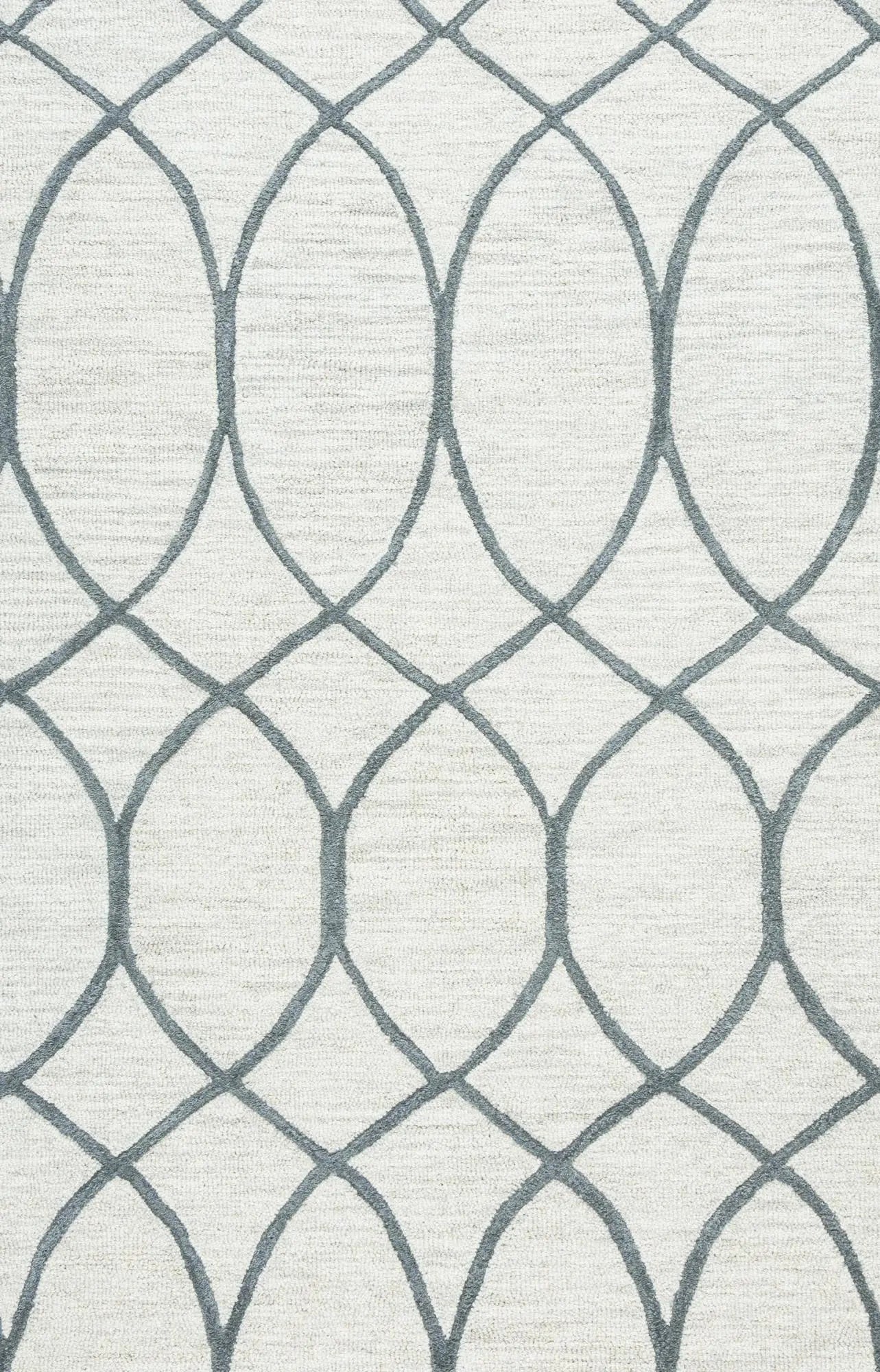 8' X 10' Ivory And Gray Wool Trellis Hand Tufted Area Rug Homeroots Home Decor