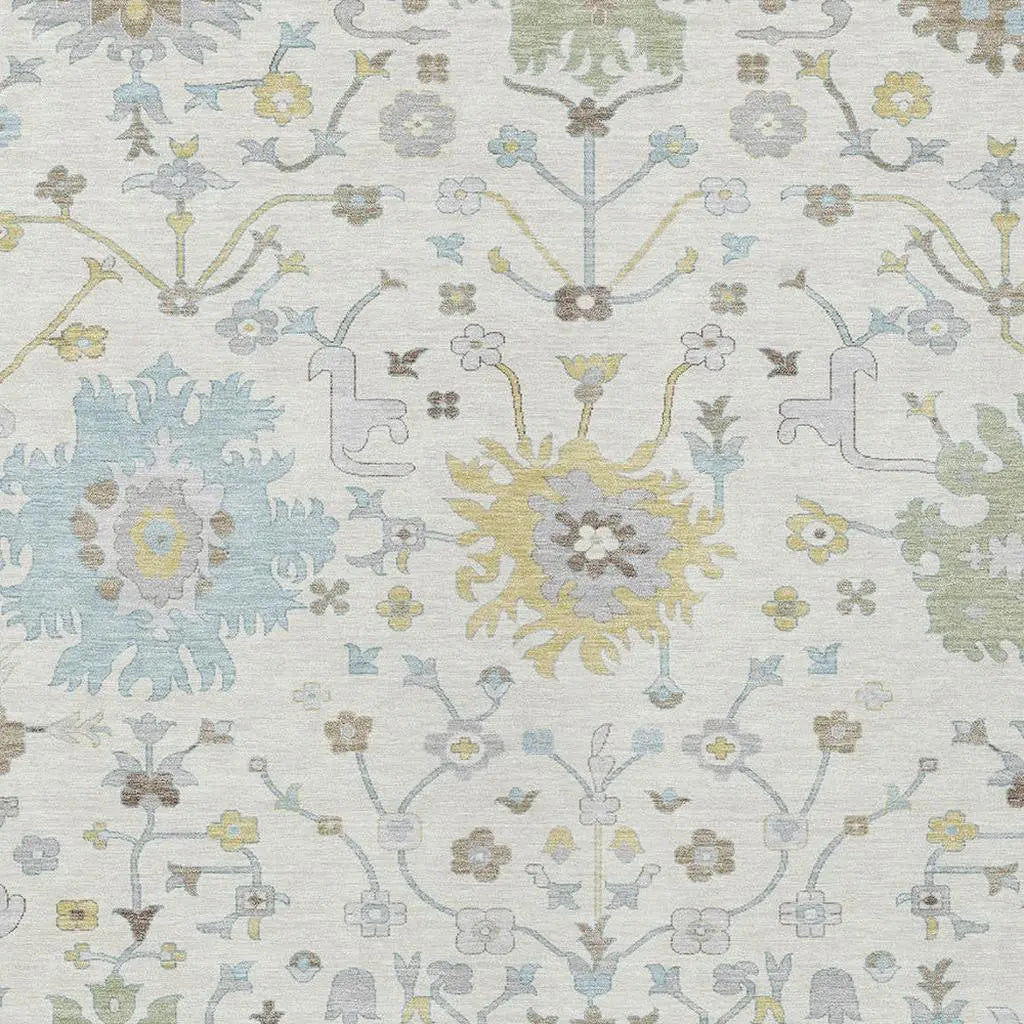 8' X 10' Ivory And Green Faux Bois Washable Indoor Outdoor Area Rug Homeroots Outdoor