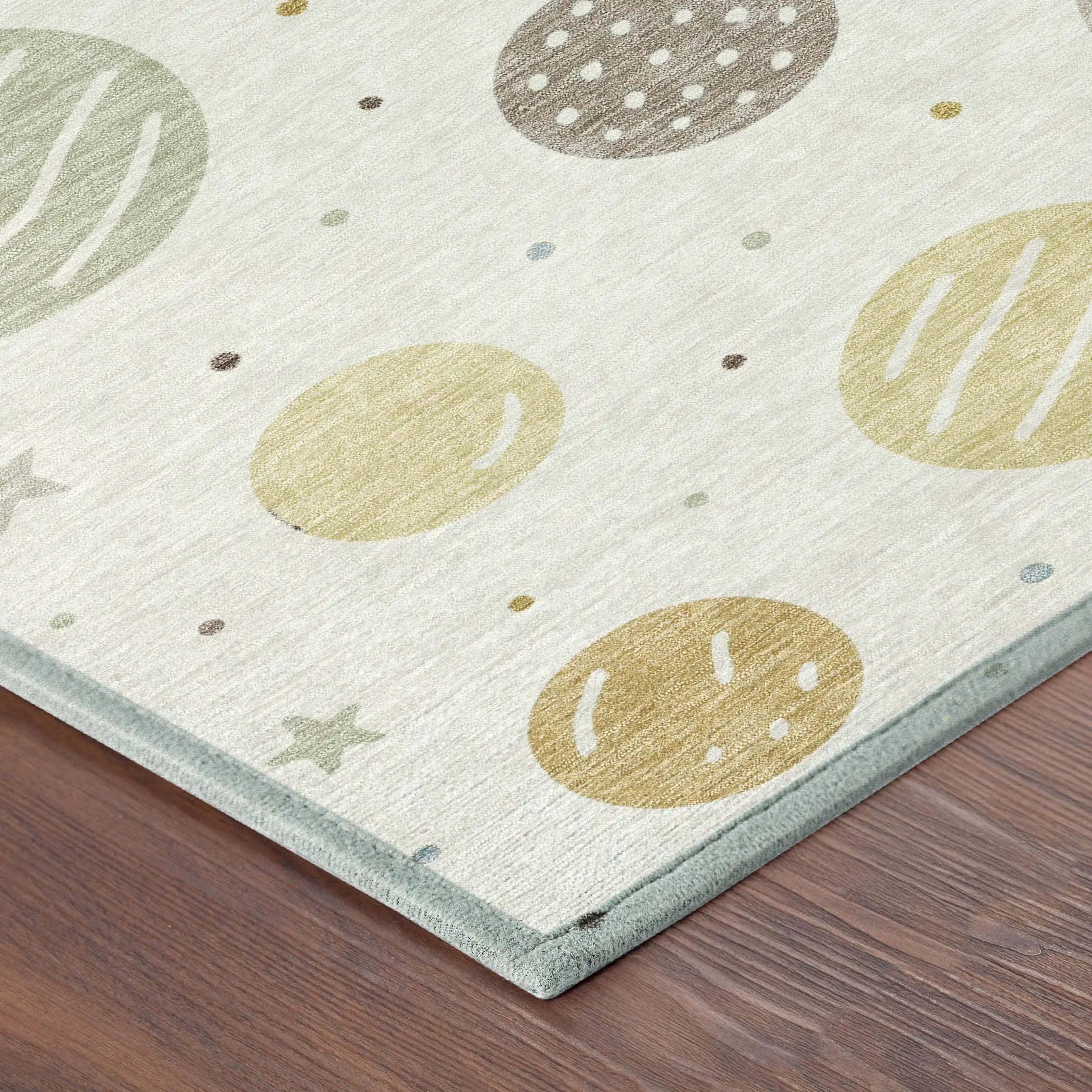 8' X 10' Ivory And Green Floral Washable Indoor Outdoor Area Rug Homeroots Outdoor