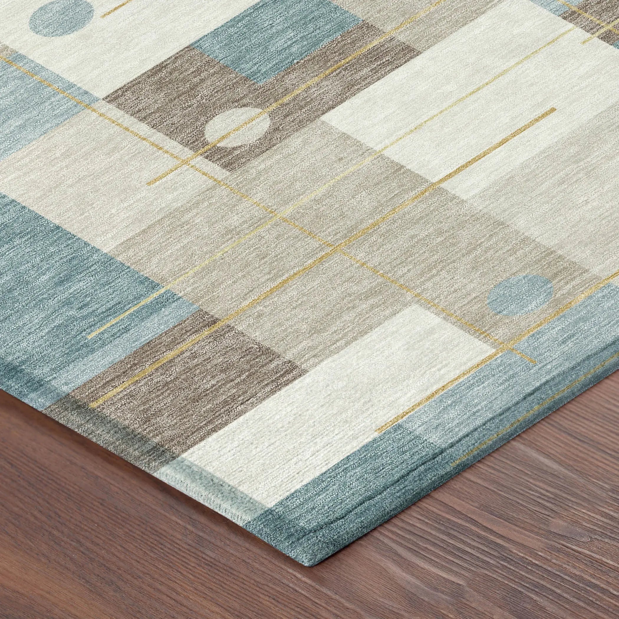 8' X 10' Ivory And Khaki Geometric Washable Indoor Outdoor Area Rug Homeroots Outdoor