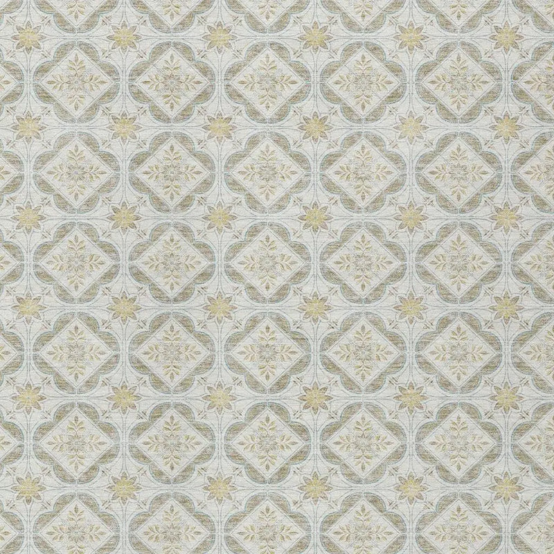 8' X 10' Ivory And Linen Geometric Washable Indoor Outdoor Area Rug Homeroots Outdoor