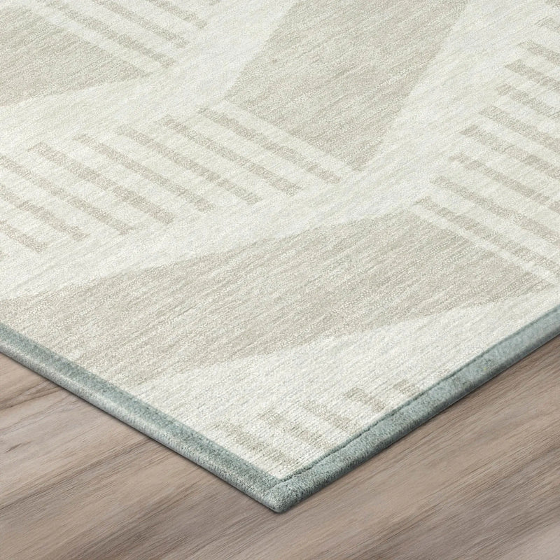 8' X 10' Ivory And Linen Geometric Washable Indoor Outdoor Area Rug Homeroots Outdoor