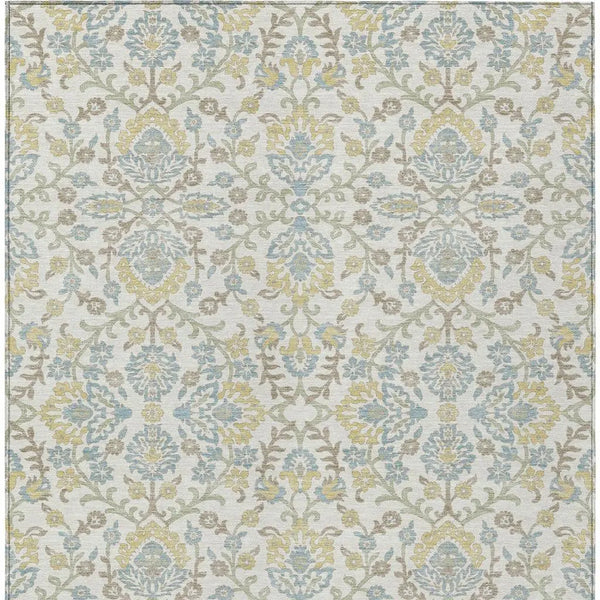 8' X 10' Ivory And Linen Geometric Washable Indoor Outdoor Area Rug Homeroots Outdoor