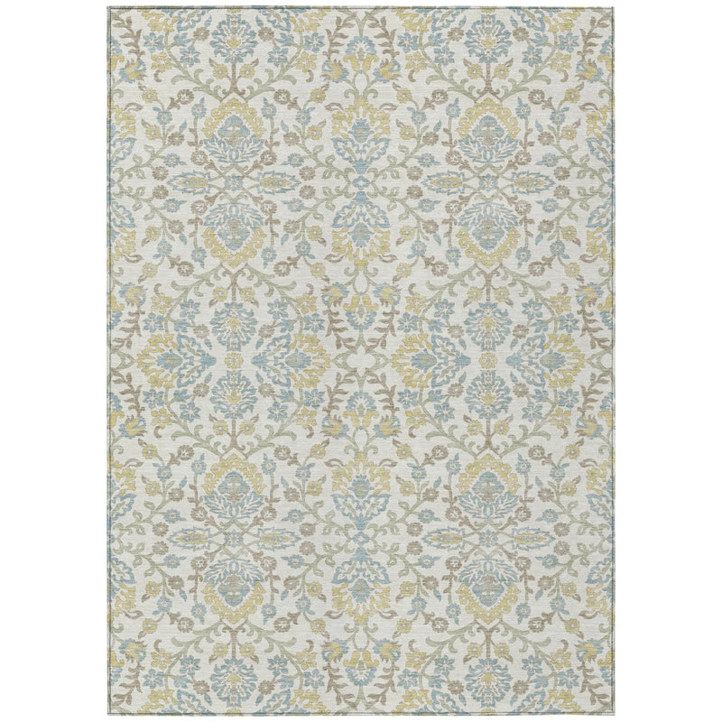8' X 10' Ivory And Linen Geometric Washable Indoor Outdoor Area Rug Homeroots Outdoor