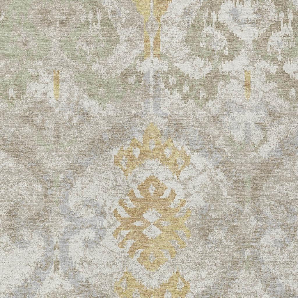 8' X 10' Ivory And Linen Ikat Washable Indoor Outdoor Area Rug Homeroots Outdoor