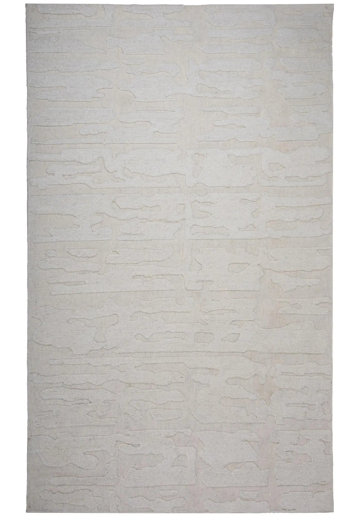 8' X 10' Ivory And Natural Wool Abstract Hand Tufted Area Rug Homeroots Home Decor