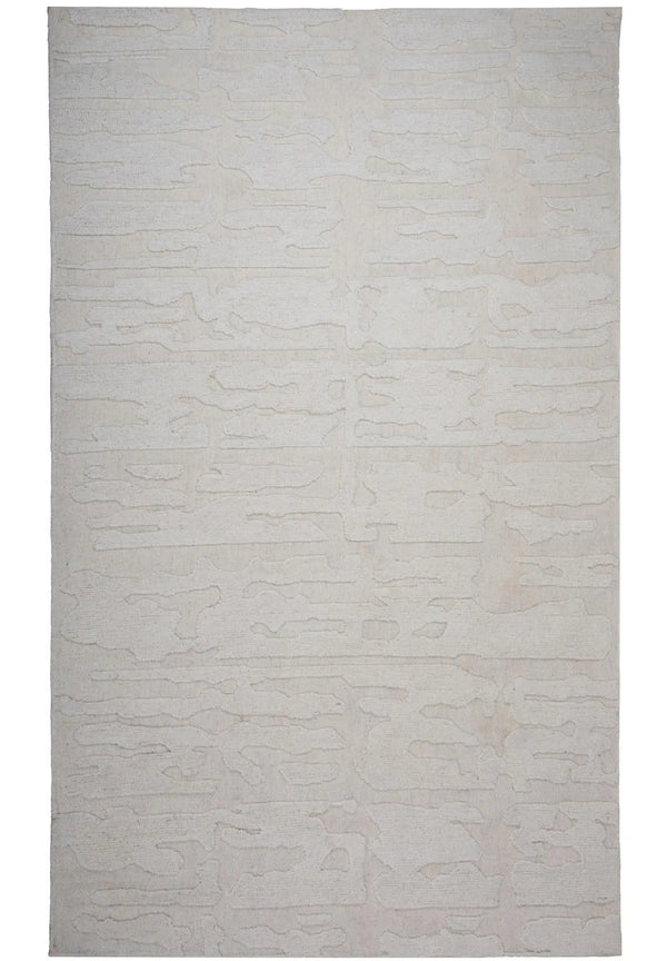 8' X 10' Ivory And Natural Wool Abstract Hand Tufted Area Rug Homeroots Home Decor
