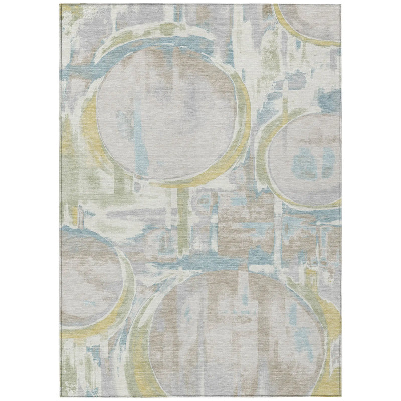 8' X 10' Ivory And Pearl Abstract Washable Indoor Outdoor Area Rug Homeroots Outdoor