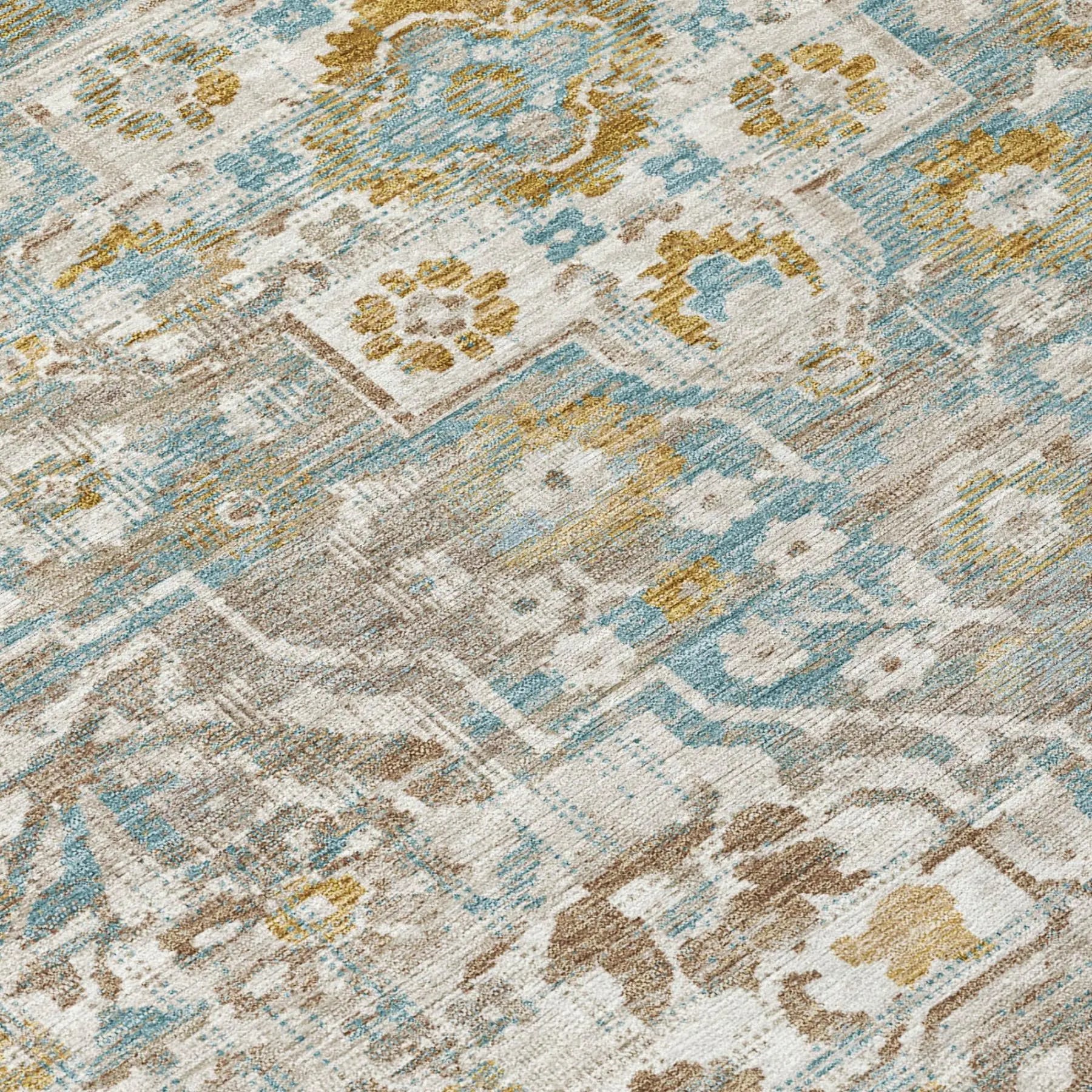 8' X 10' Ivory And Pewter Floral Medallion Washable Indoor Outdoor Area Rug Homeroots Outdoor